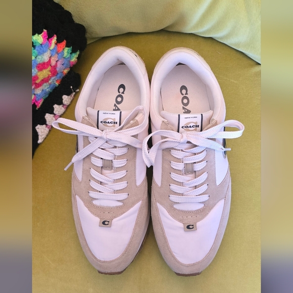 Coach Runner Sneakers - Beige Blue White - Picture 2 of 5